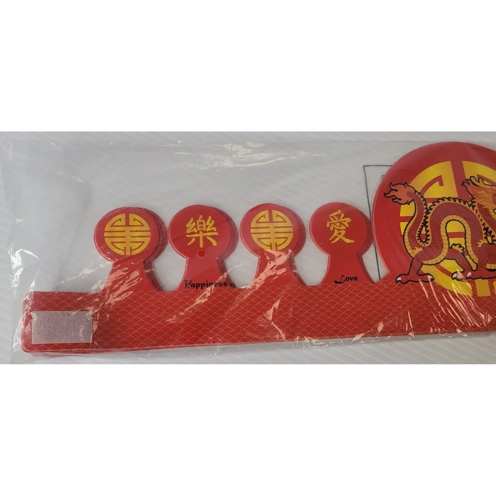 Lot of Chinese Theme Party New Year Decor Cut Outs w/ Crowns RARE Vintage Dragon